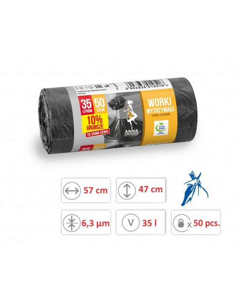 Pungi pentru gunoi, 35 L, 50 buc, Sweet Home
